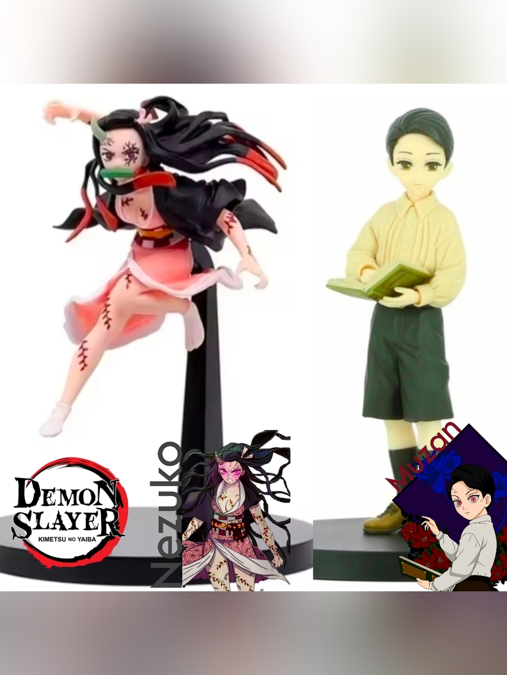 NWOB Demon Slayer Nezuko & Muzan NWT Figures 2Pk